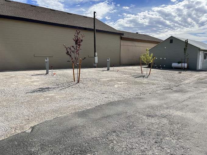 Utility pedestals with 30-amp power, water, and sewer hook-ups at High Desert RV Park